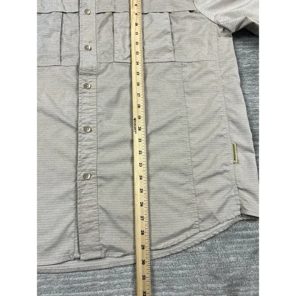 Excursion Shirt Mens 2XL Beige Longsleeve Button Up Fishing Vented - Picture 6 of 14